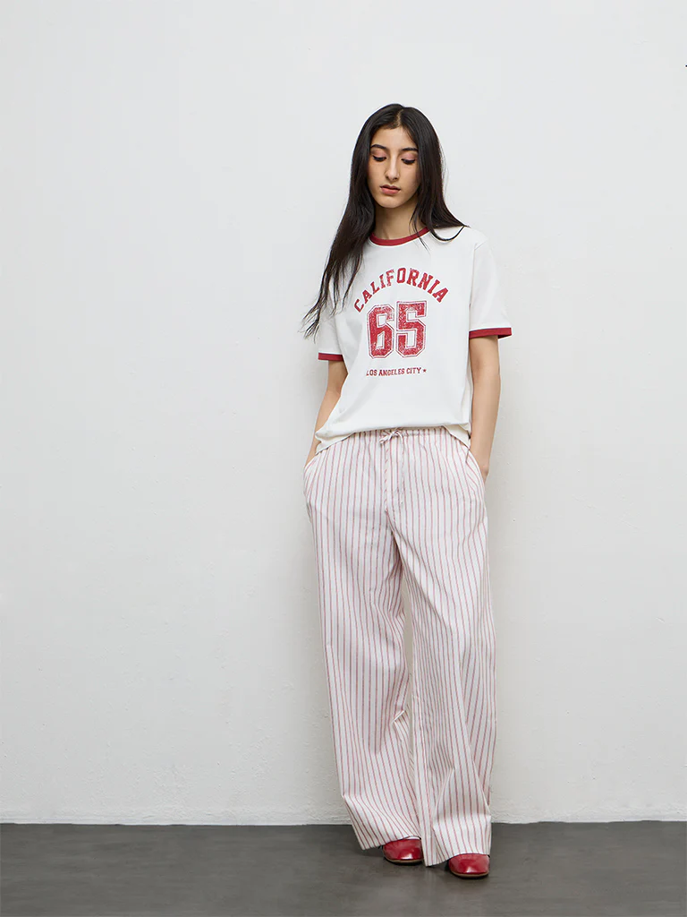 Nuon White Printed Cotton T-Shirt - Image 2