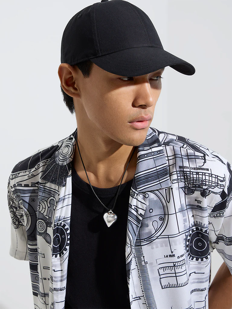 Nuon White Printed Relaxed-Fit Shirt - Image 3