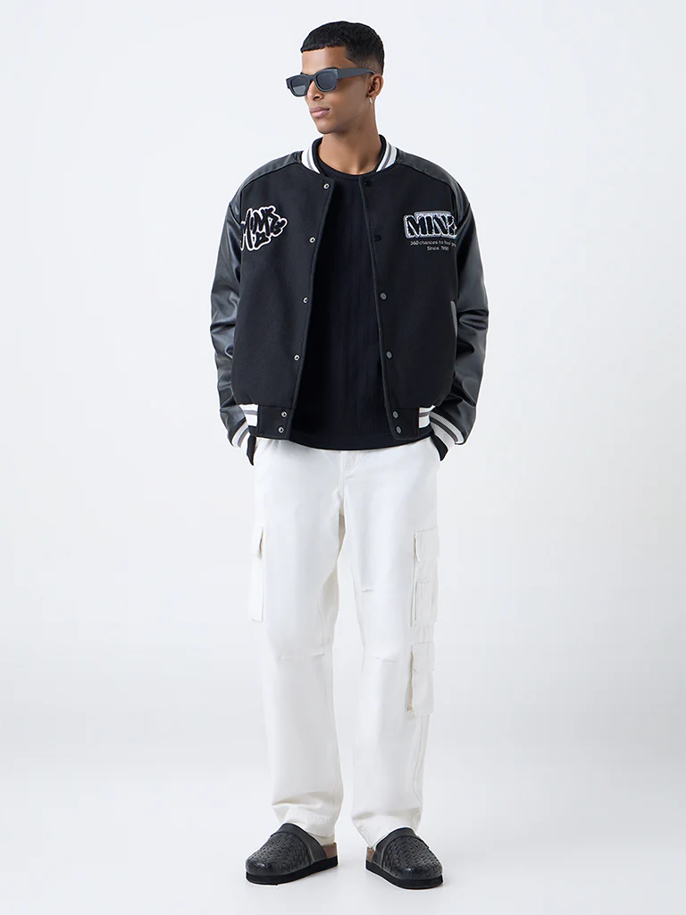 Nuon White Relaxed-Fit Mid-Rise Jeans