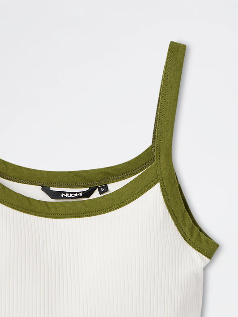 Nuon White Ribbed-Textured Cotton Top - Image 7