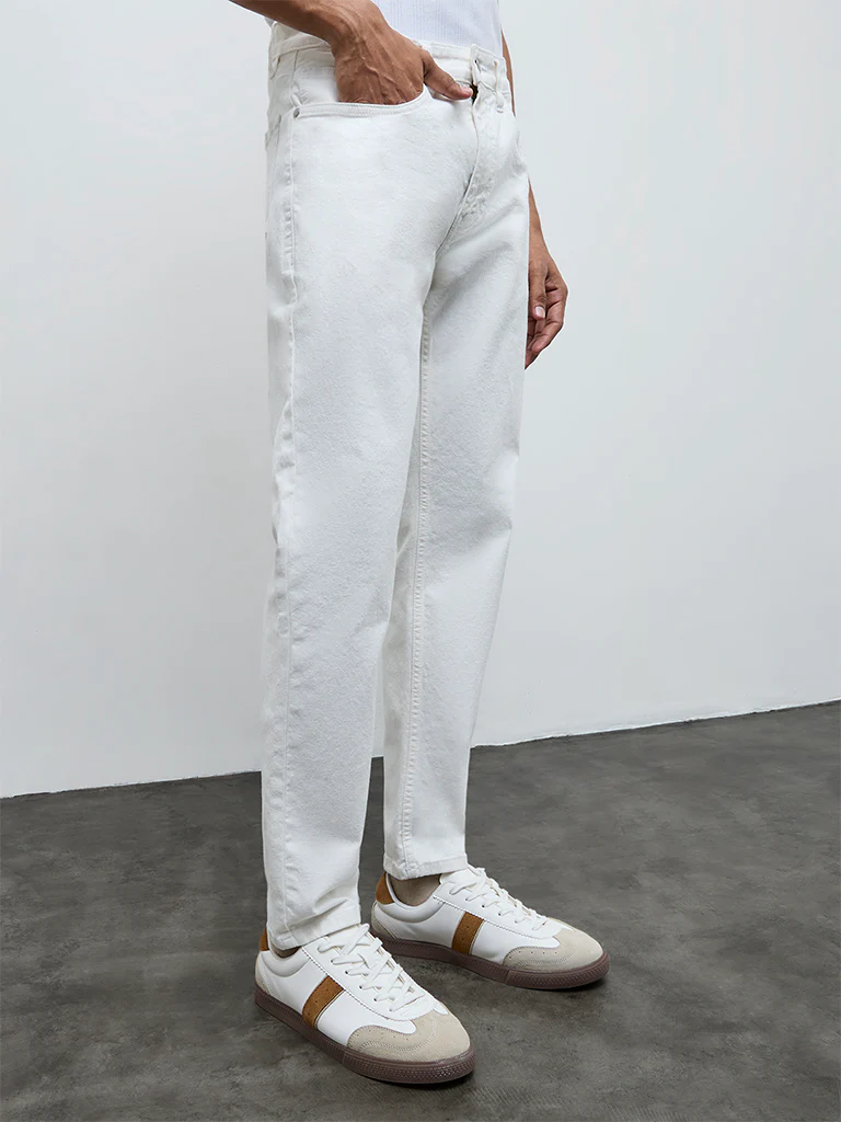 Nuon White Slim-Fit Mid-Rise Jeans - Image 2