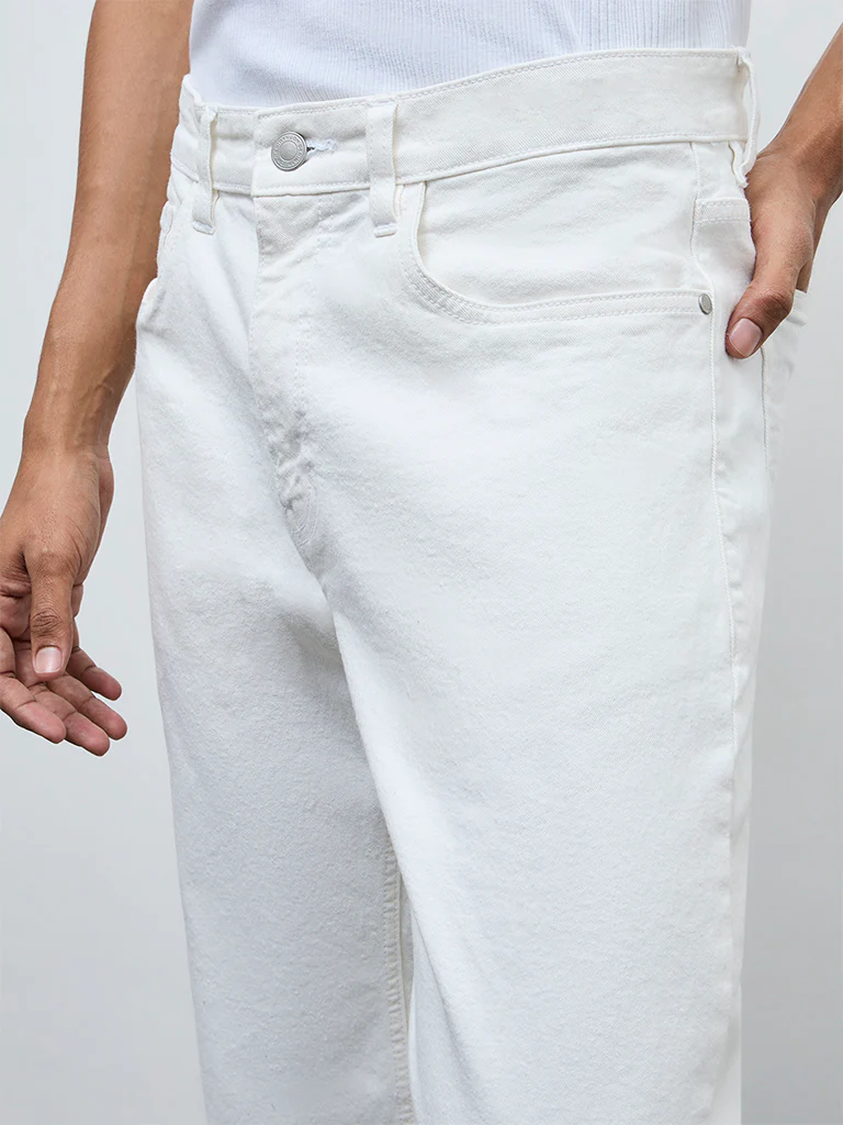 Nuon White Slim-Fit Mid-Rise Jeans - Image 3