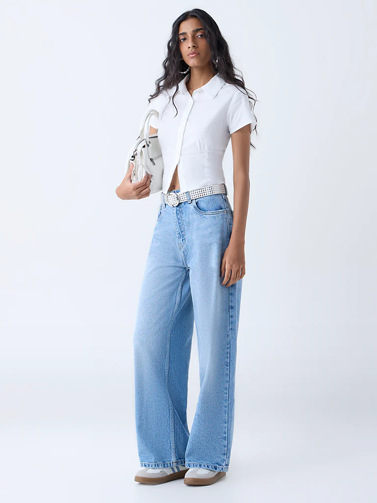Nuon White Solid Shirt
