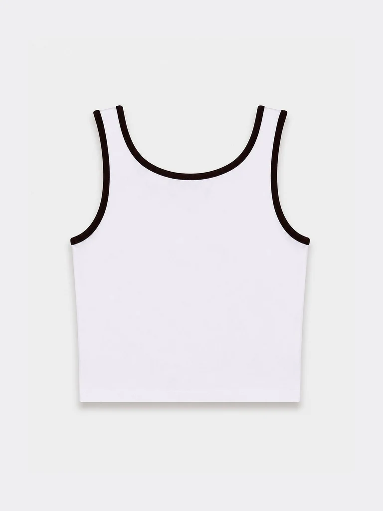 Nuon White Text Printed Cotton-Blend Top - Image 6