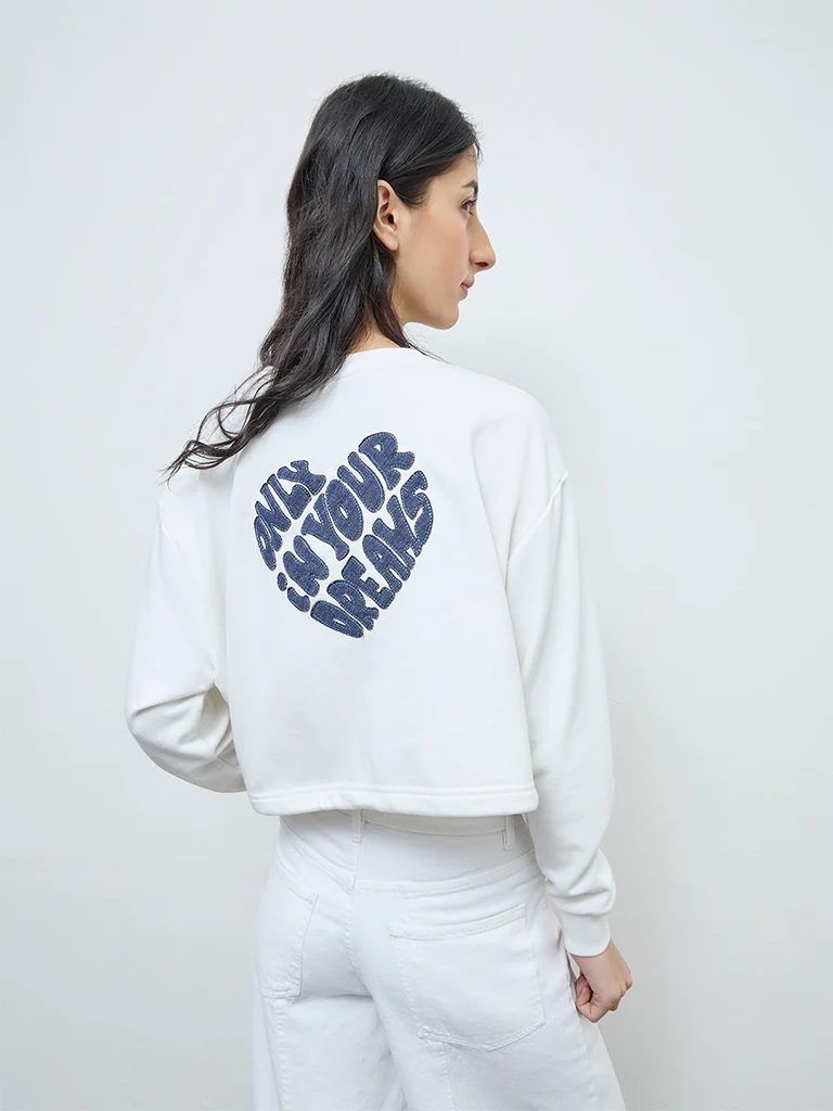 Nuon White Typographic Cotton-Blend T-Shirt - Image 4