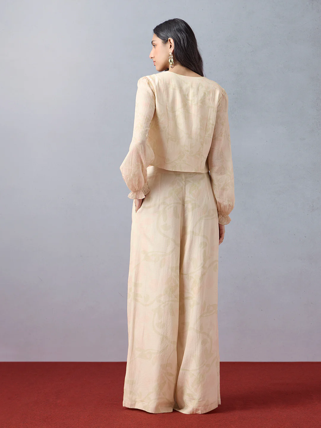 Printed Co-ord Set - Beige - Image 5