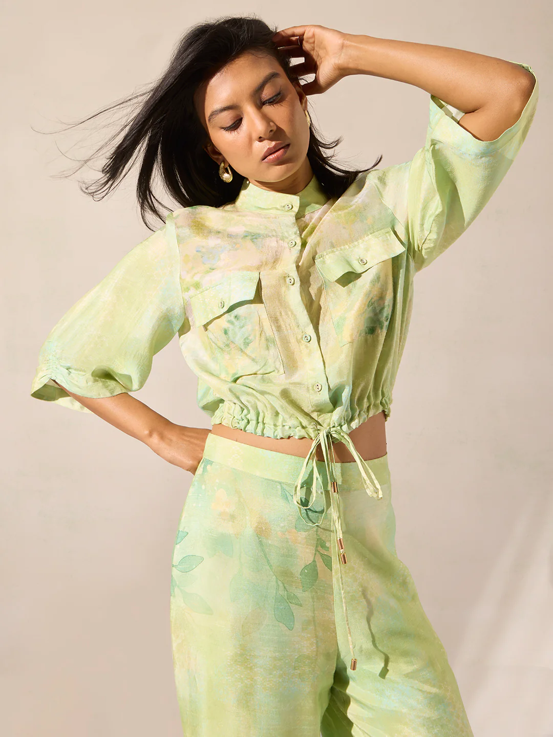 Printed Co-ord Set - Green - Image 2