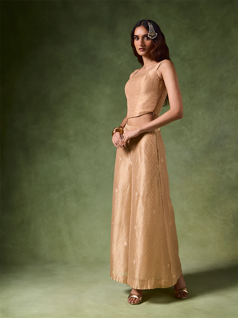 Printed Wide-Leg Palazzo β Gold - Image 2