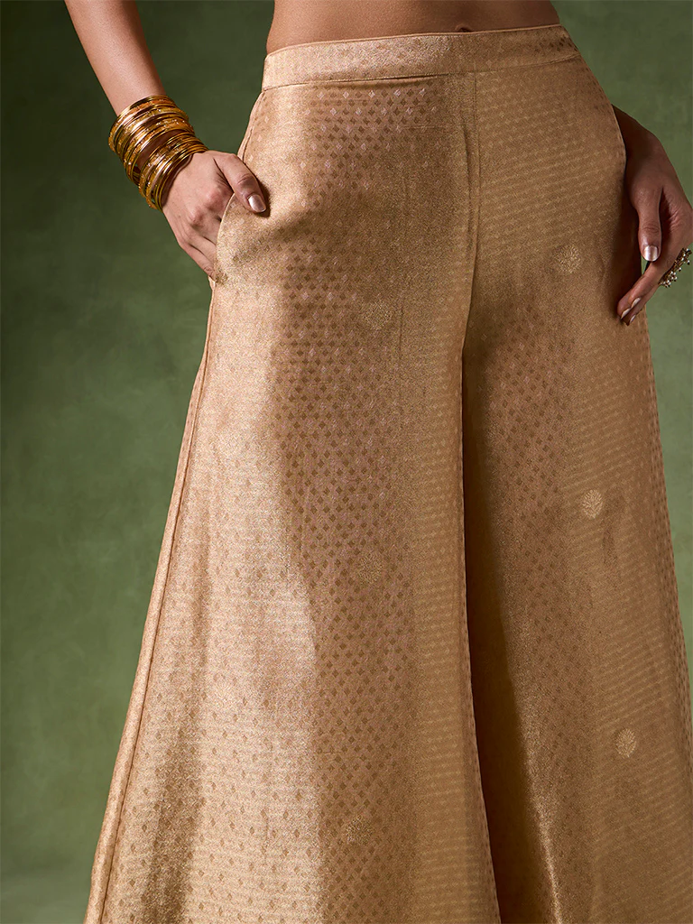 Printed Wide-Leg Palazzo β Gold - Image 3