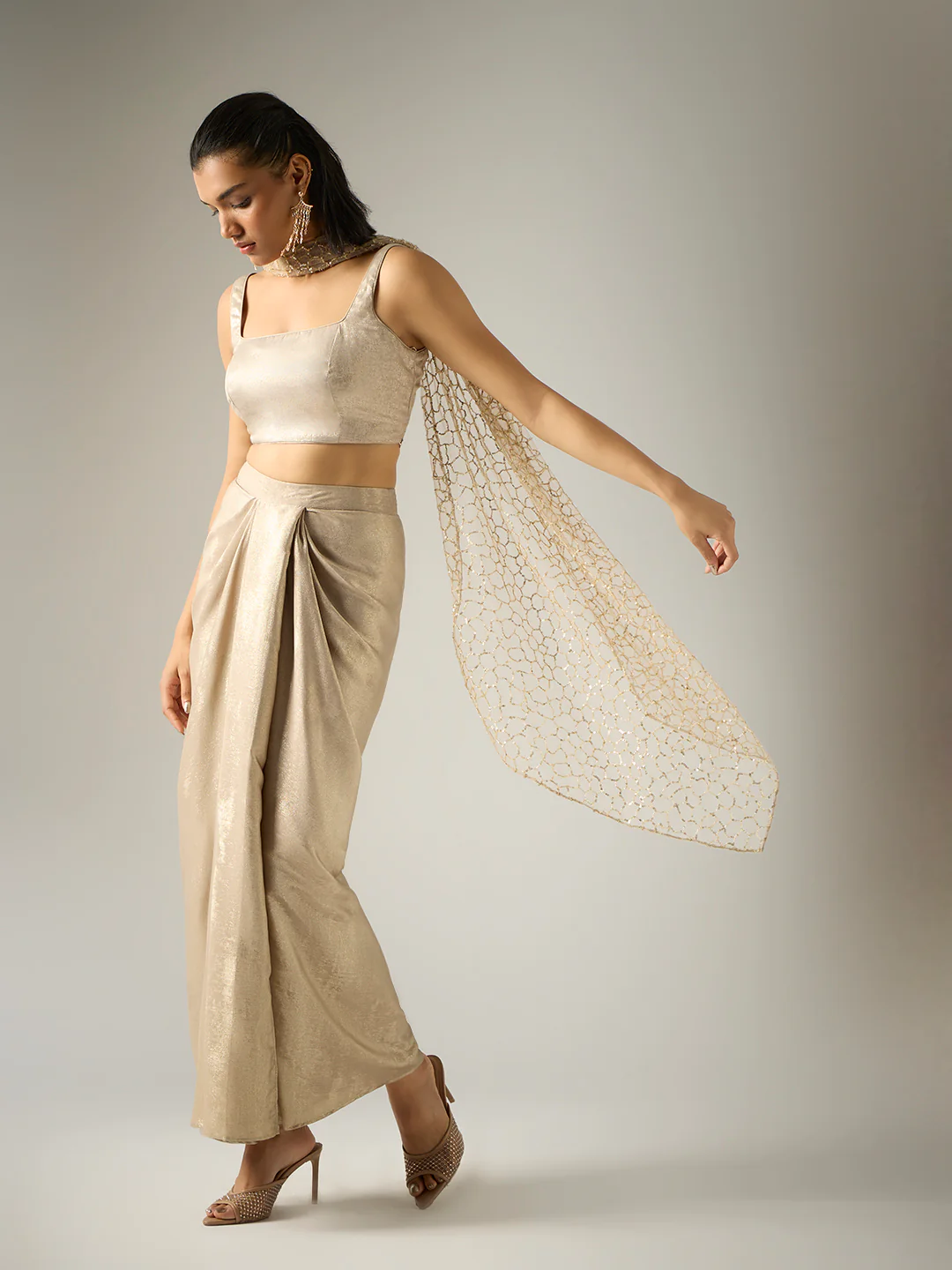 Sequins Cape and Skirt Set - Image 2