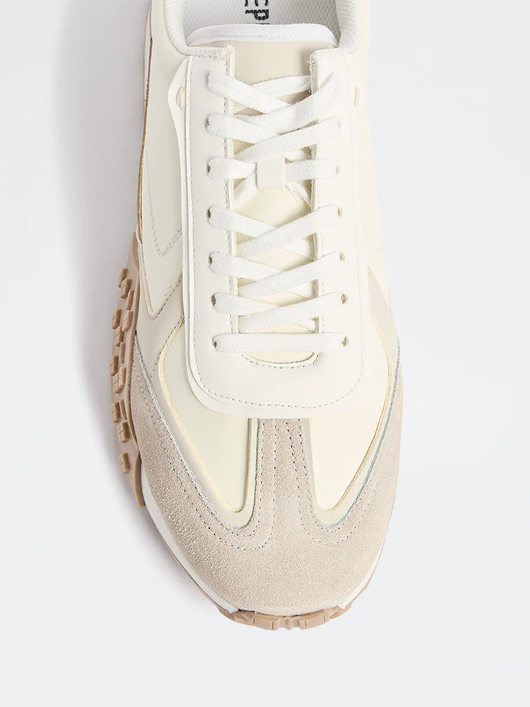 SOLEPLAY Beige Lace-Up Suede Sneakers - Image 4