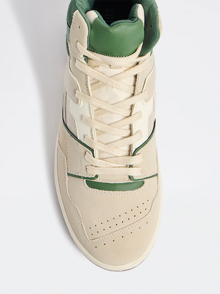 SOLEPLAY Beige Perforated High-Top Sneakers - Image 3
