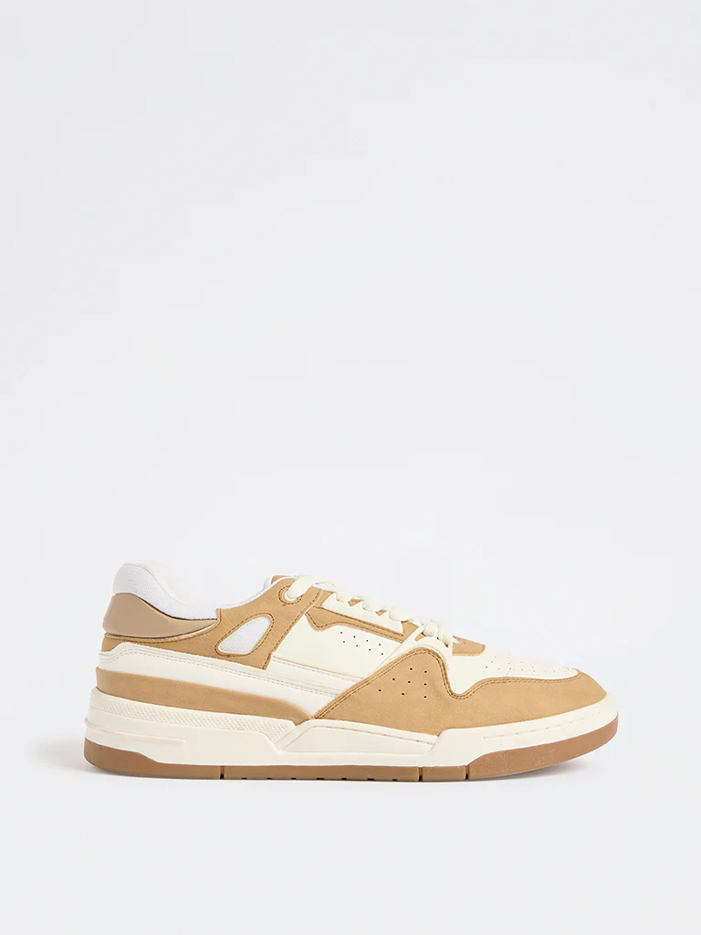 SOLEPLAY Beige Perforated Lace-Up Suede Sneakers - Image 2