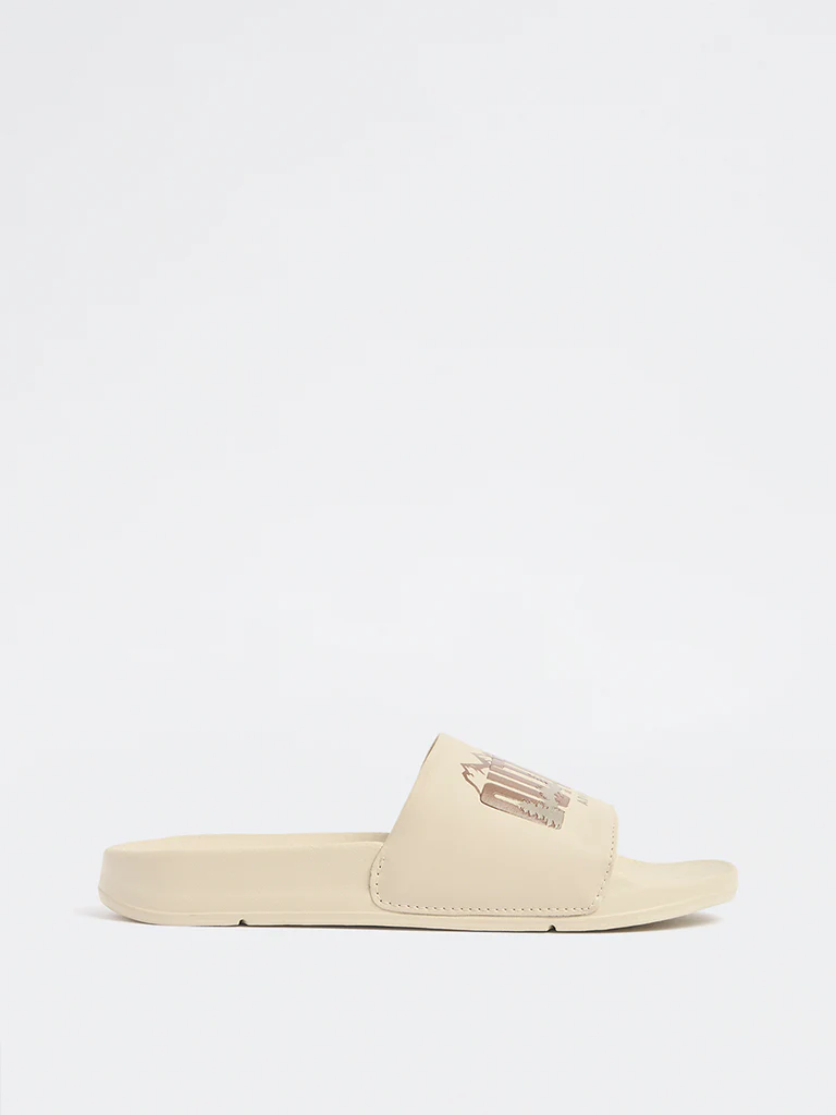 SOLEPLAY Beige Printed Pool Slides