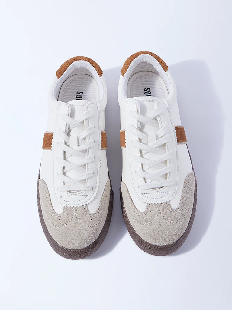 SOLEPLAY Beige Suede Lace-Up Sneakers - Image 3