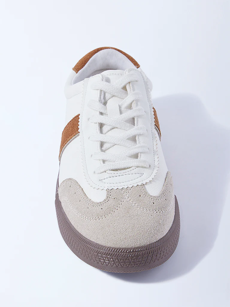 SOLEPLAY Beige Suede Lace-Up Sneakers - Image 4