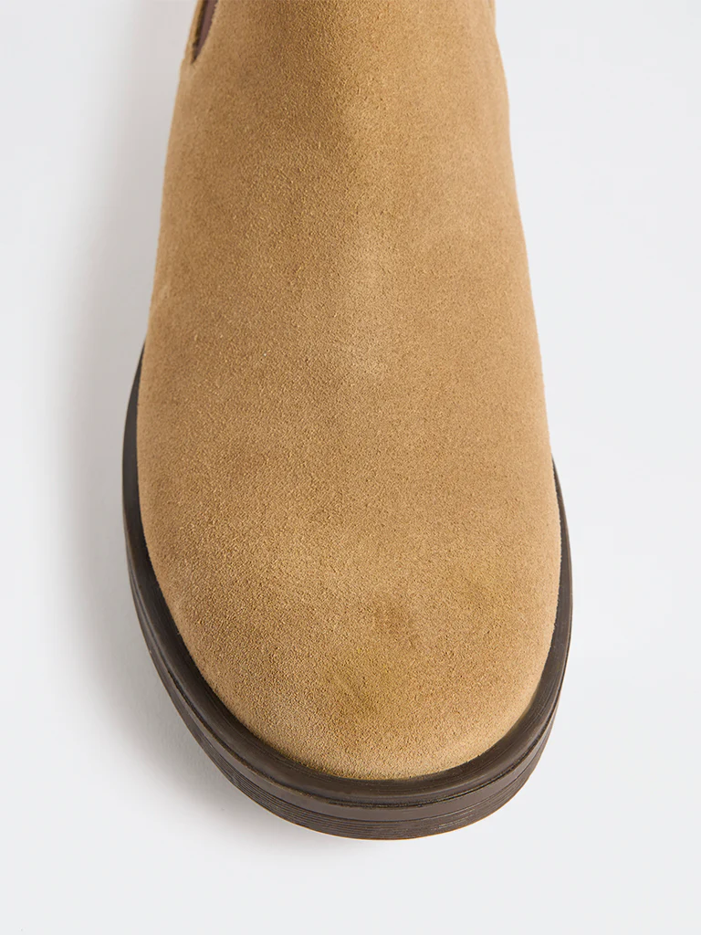 SOLEPLAY Beige Suede Leather Boots - Image 4