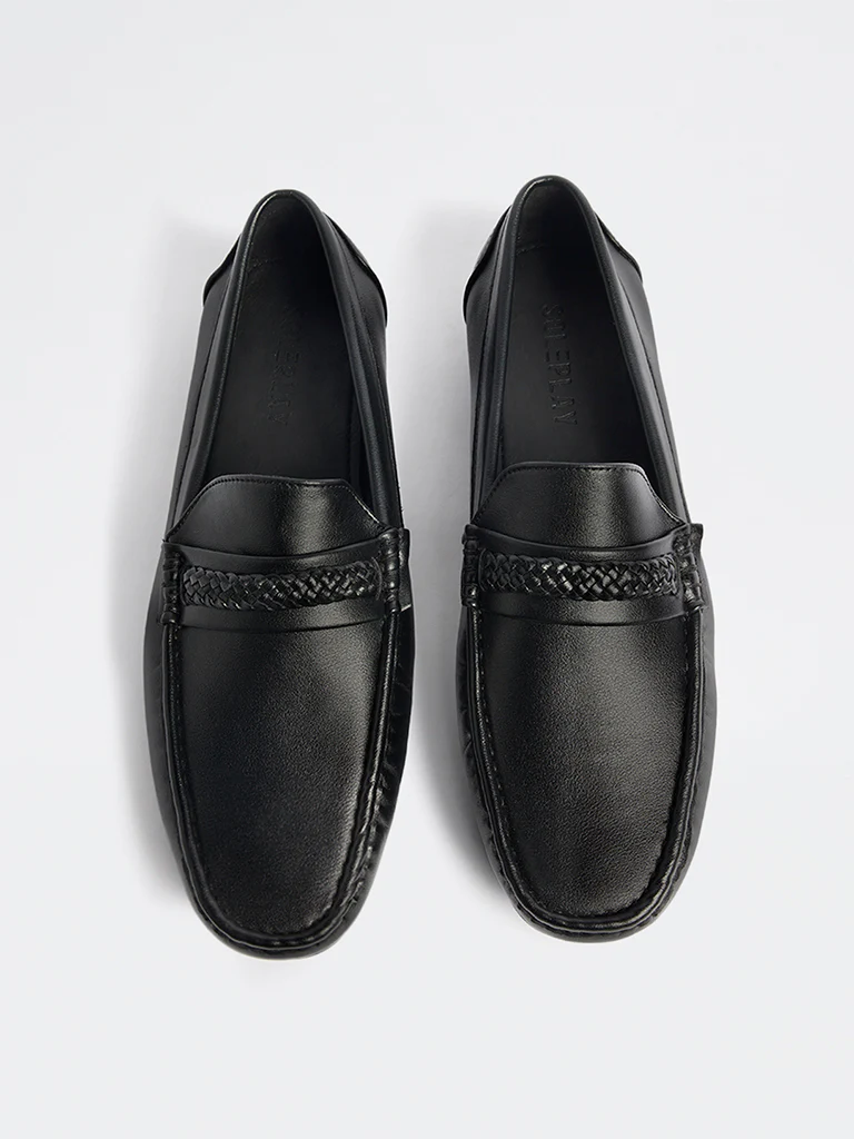 SOLEPLAY Black Braided Penny Loafers - Image 3