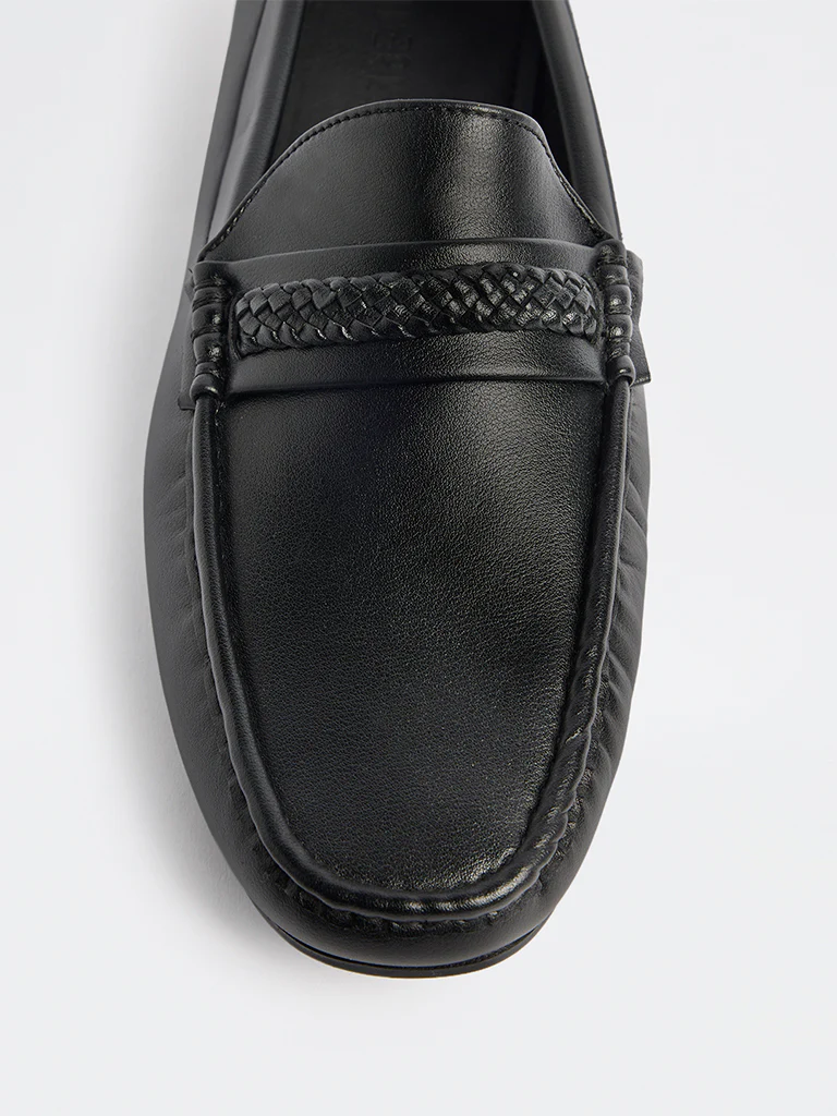 SOLEPLAY Black Braided Penny Loafers - Image 4
