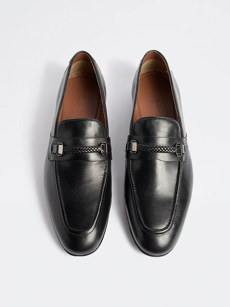 SOLEPLAY Black Braided Penny Loafers - Image 2