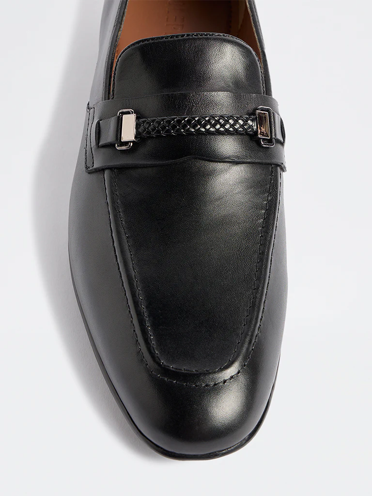 SOLEPLAY Black Braided Penny Loafers - Image 3