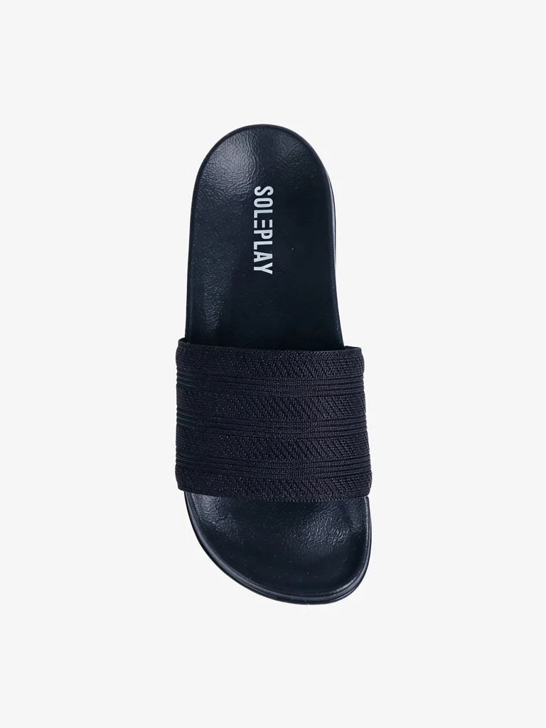 SOLEPLAY Black Knit Slides - Image 4