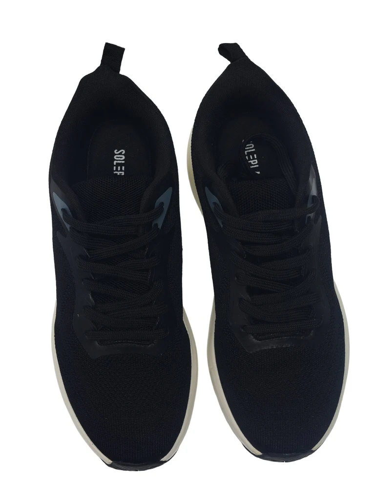 SOLEPLAY Black Knit-Textured Sneakers - Image 3
