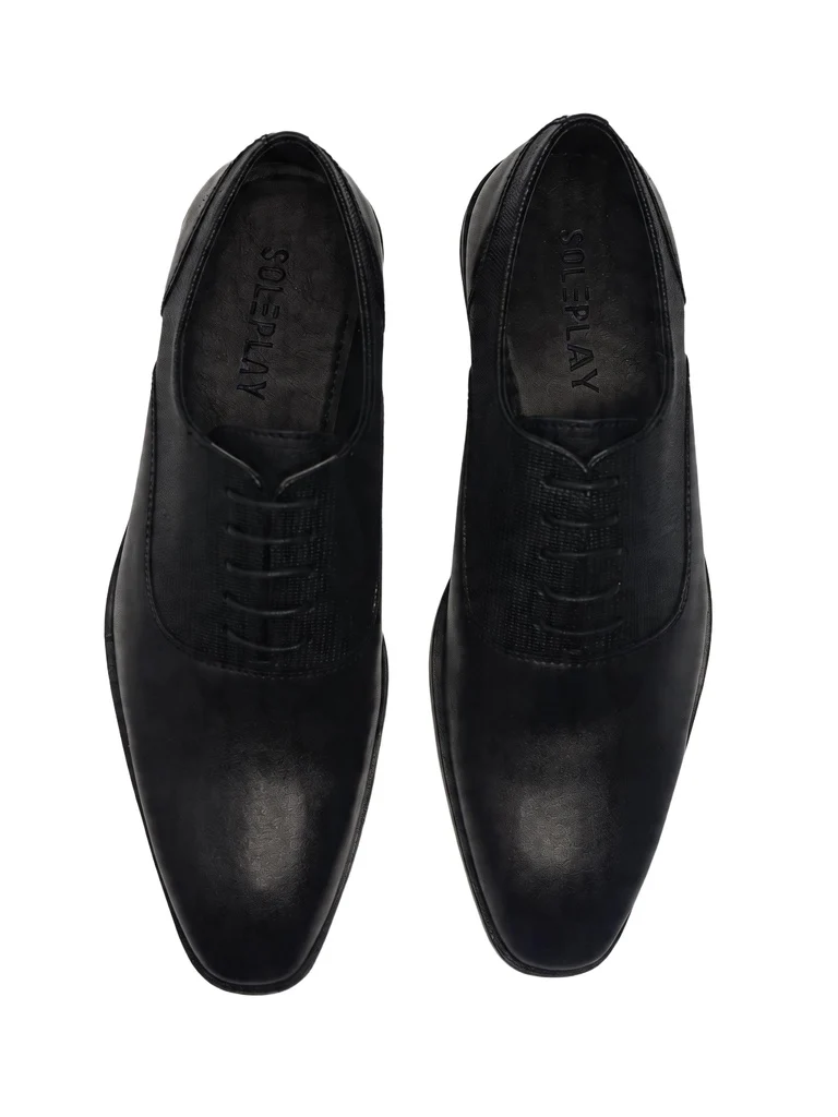 SOLEPLAY Black Lace-Up Oxford Formal Shoes - Image 3