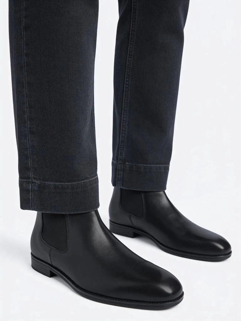 SOLEPLAY Black Leather Chelsea Boots