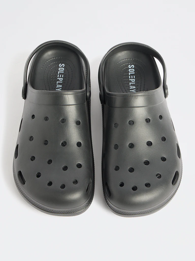 SOLEPLAY Black Perforated Clogs - Image 3