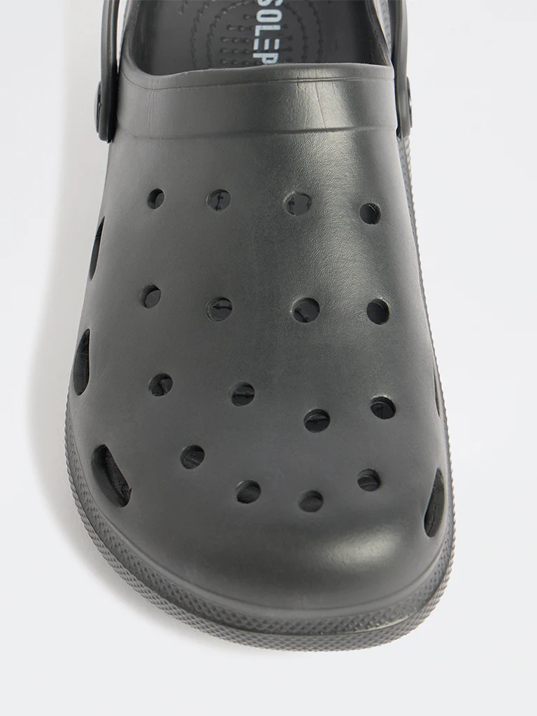 SOLEPLAY Black Perforated Clogs - Image 4
