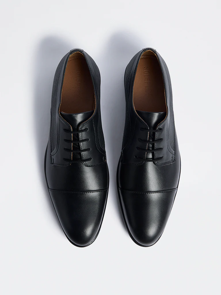SOLEPLAY Black Textured Derby Shoes - Image 3