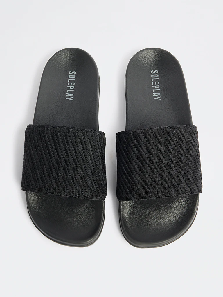 SOLEPLAY Black Textured Pool Slides - Image 2