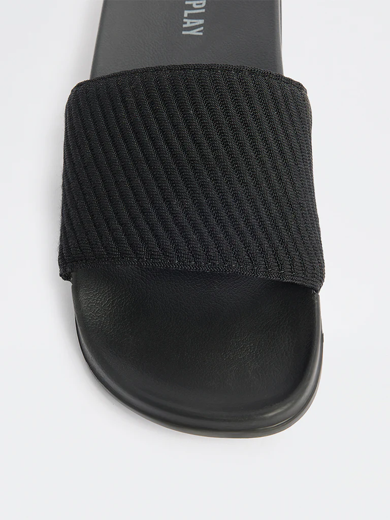 SOLEPLAY Black Textured Pool Slides - Image 3