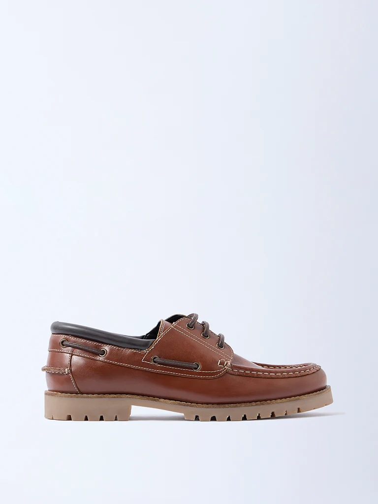 SOLEPLAY Brown Boat Leather Shoes - Image 2