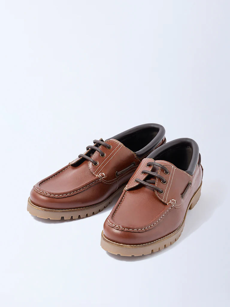SOLEPLAY Brown Boat Leather Shoes - Image 3
