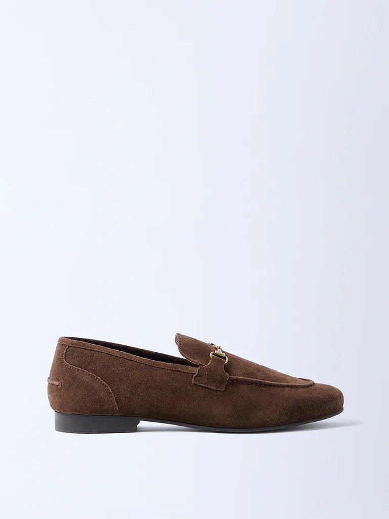 SOLEPLAY Brown Hardware-Detailed Suede Loafers