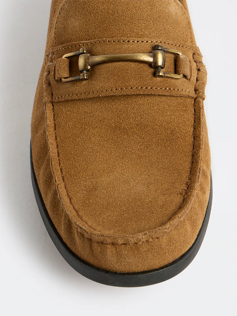 SOLEPLAY Brown Horsebit Suede Loafers - Image 3