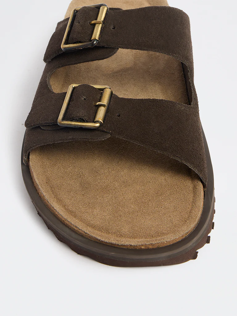 SOLEPLAY Brown Metallic Buckle-Detailed Sandals - Image 4