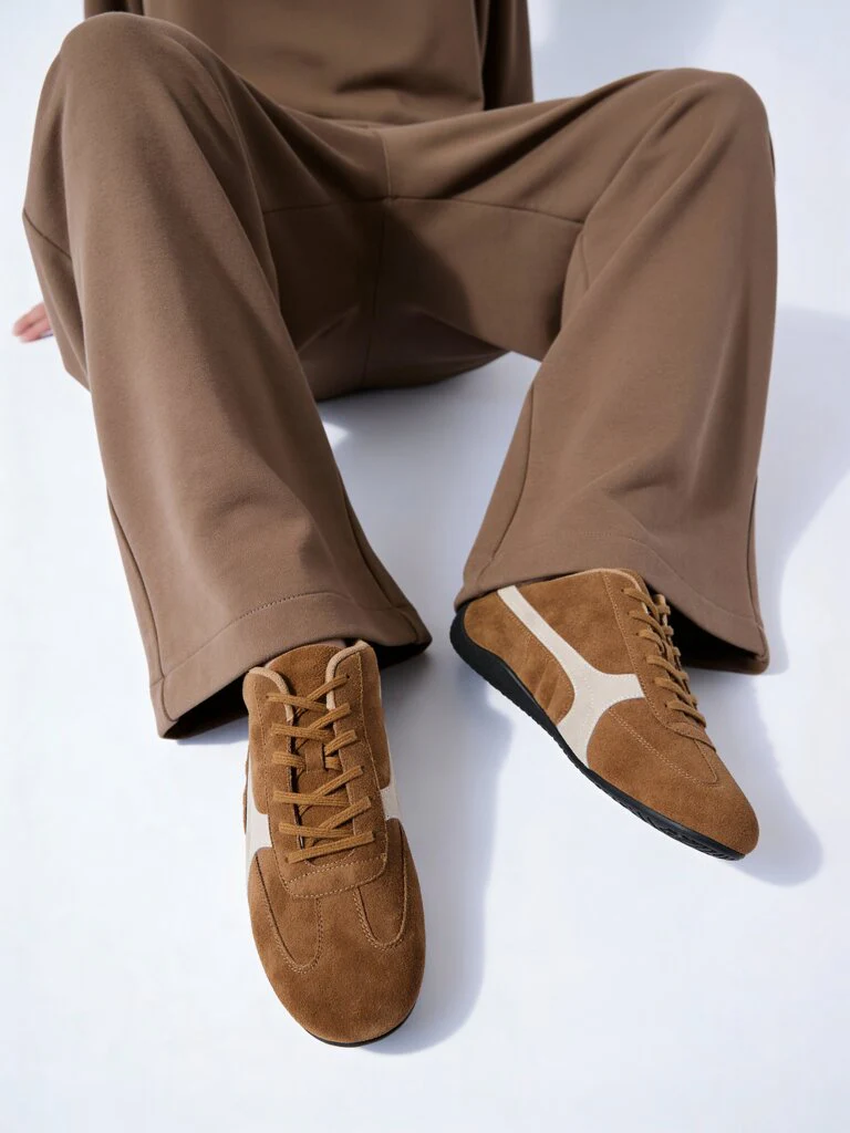 SOLEPLAY Brown Suede Leather Sneakers