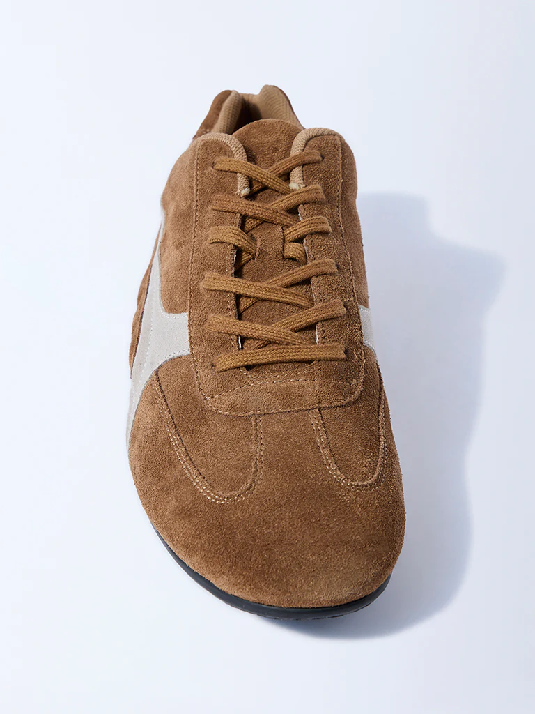 SOLEPLAY Brown Suede Leather Sneakers - Image 4