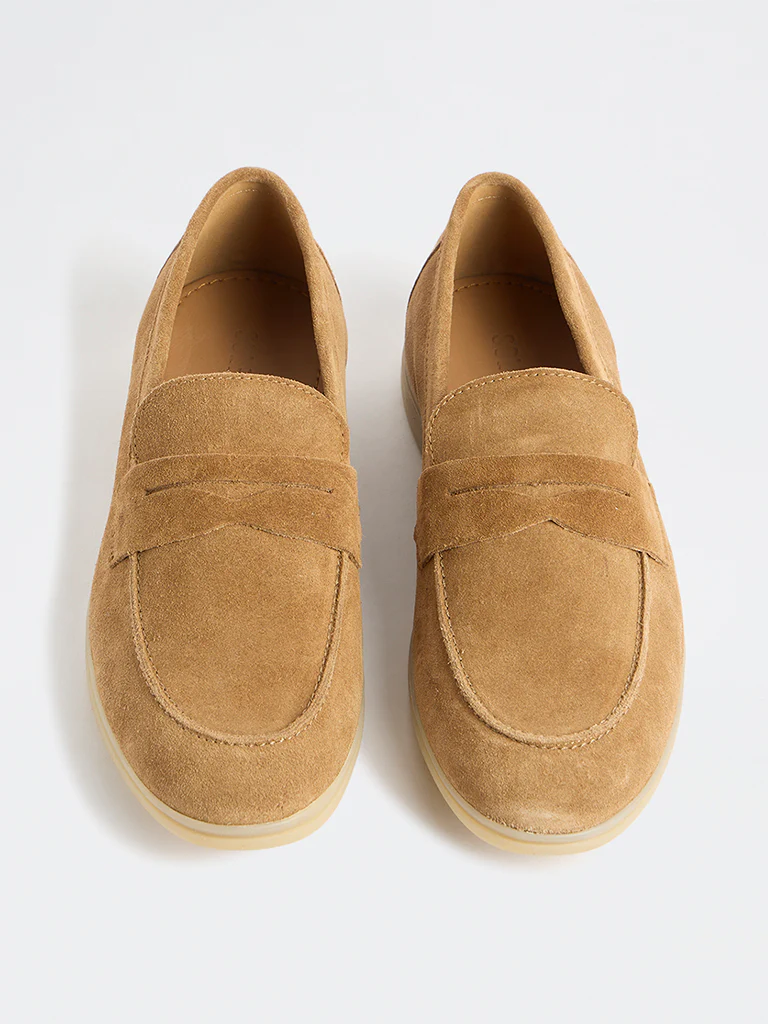 SOLEPLAY Brown Suede Penny Loafers - Image 3