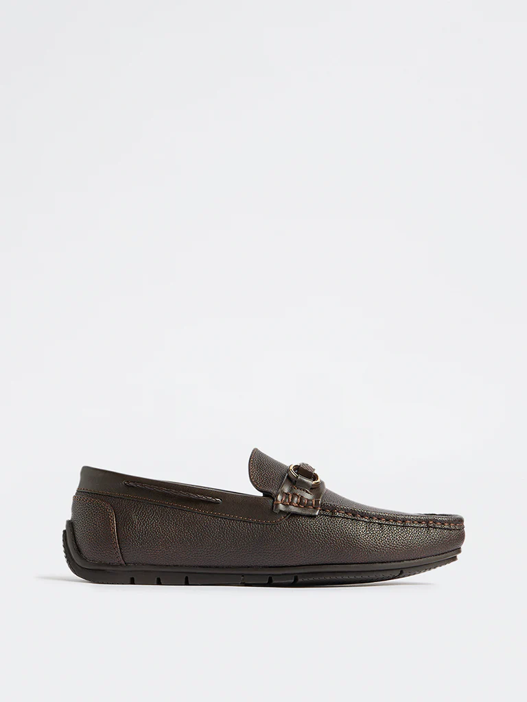 SOLEPLAY Brown Textured Loafers - Image 2