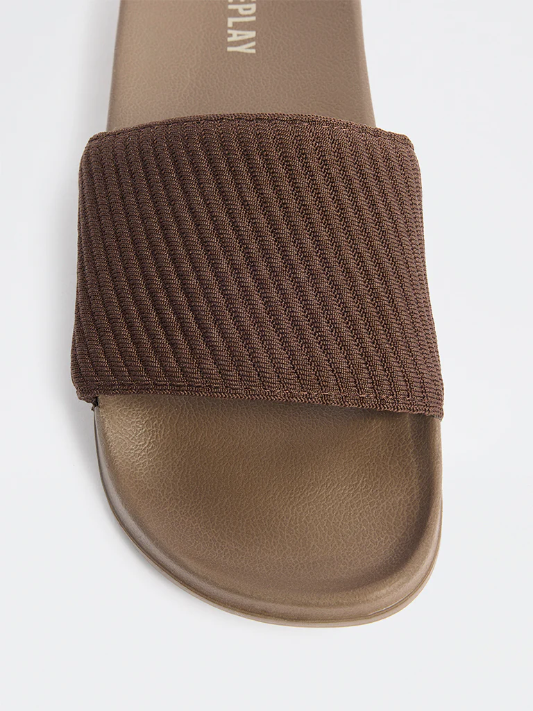 SOLEPLAY Brown Textured Pool Slides - Image 3
