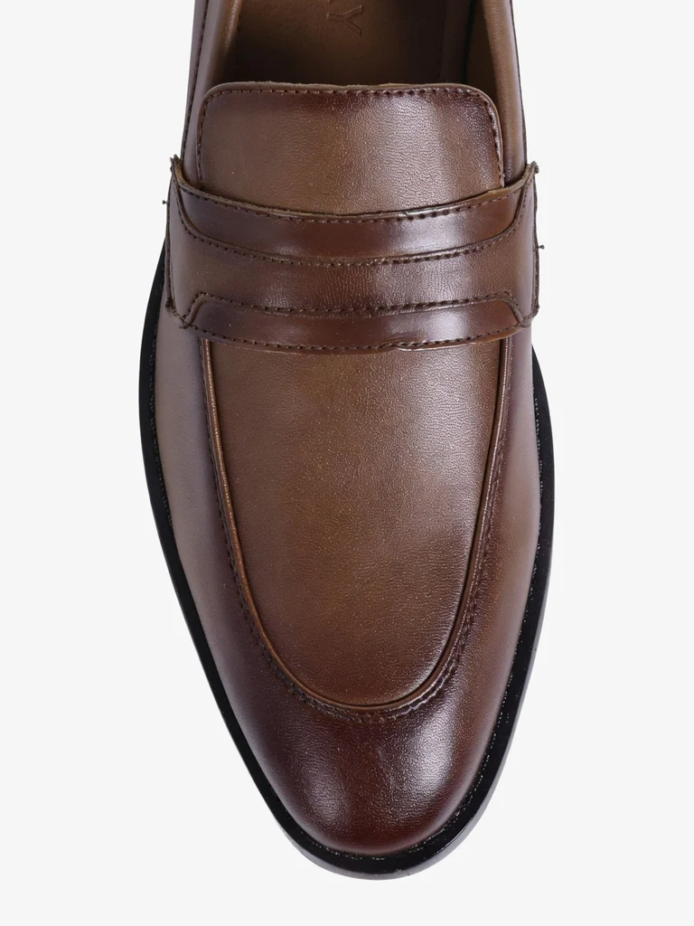 SOLEPLAY Brown Textured Slip-On Loafers - Image 4