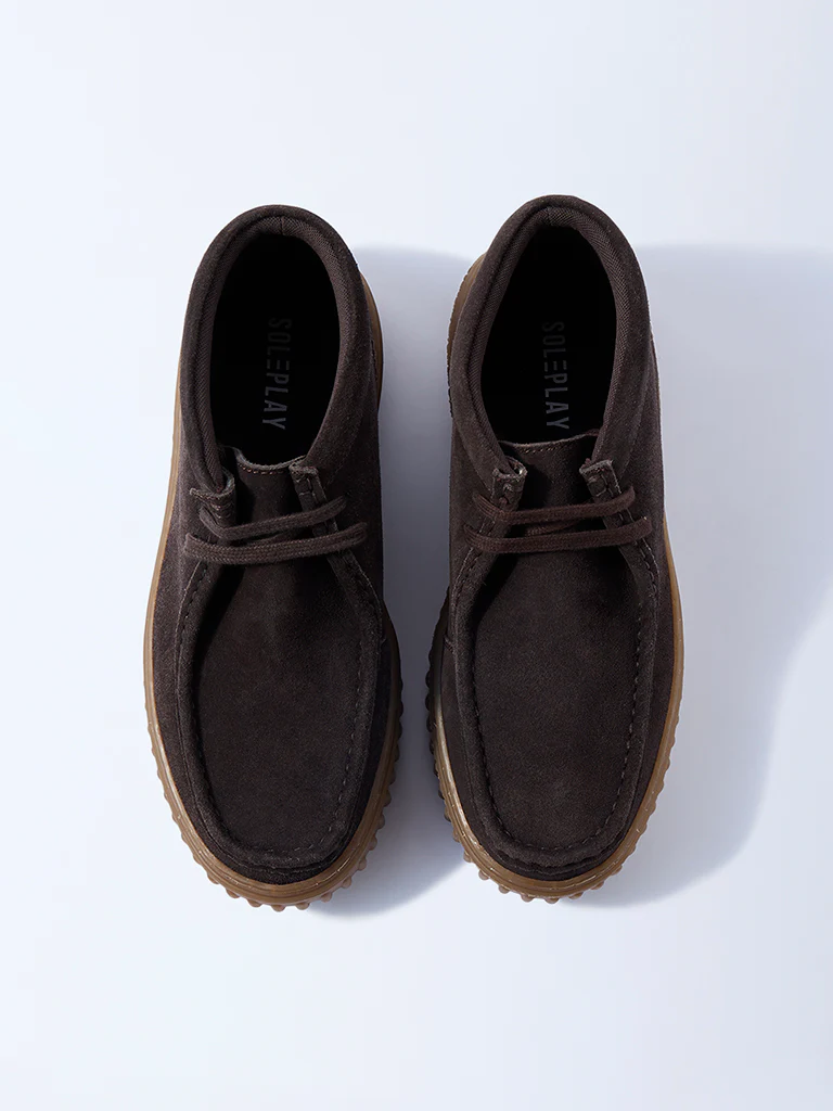 SOLEPLAY Dark Brown Lace-Up Suede Leather Shoes - Image 2