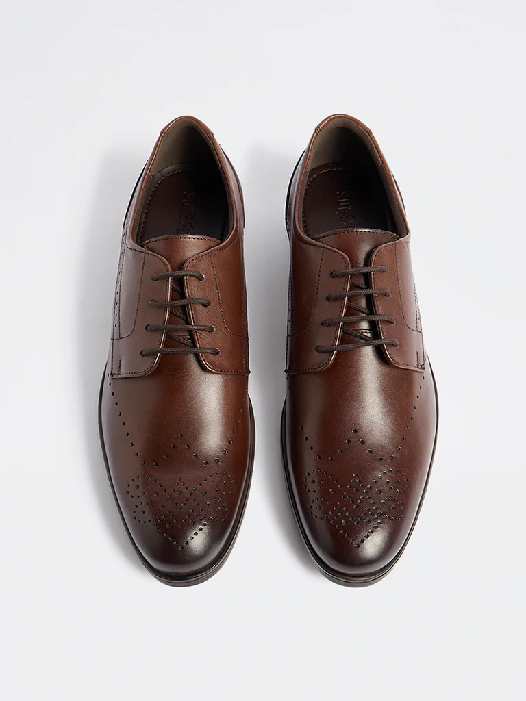 SOLEPLAY Dark Brown Perforated Dennis Shoes - Image 2