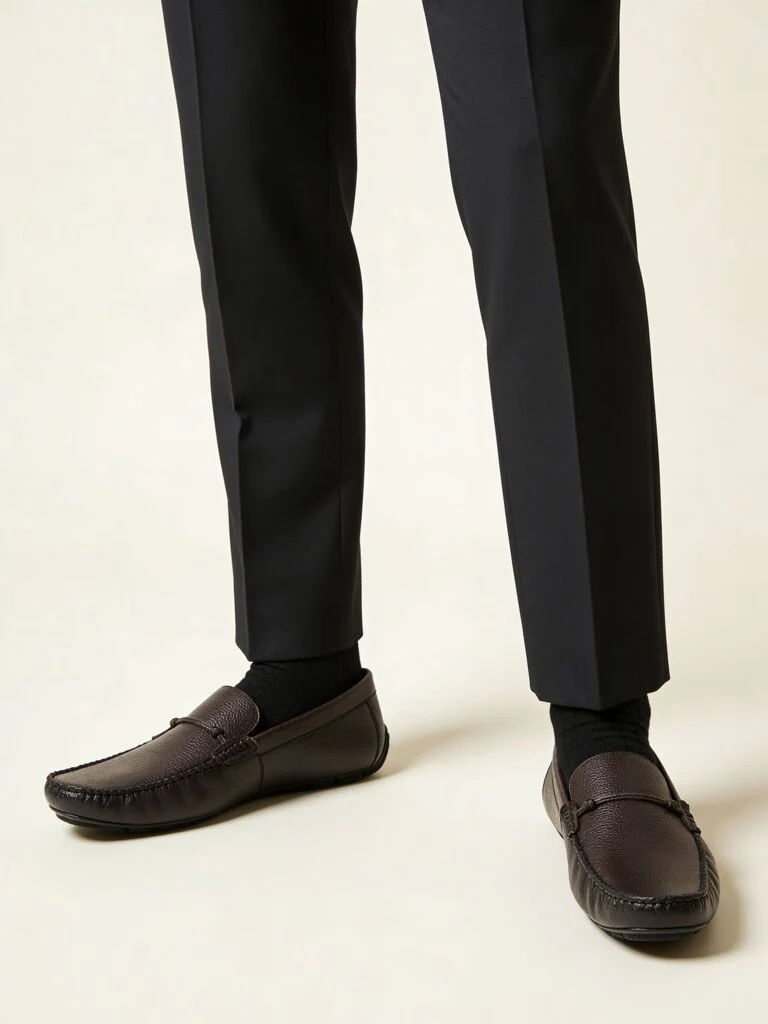 SOLEPLAY Dark Brown Solid Leather Loafers