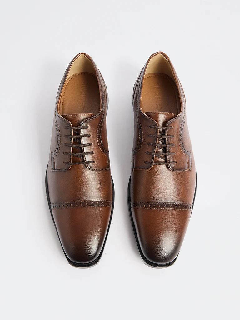 SOLEPLAY Dark Tan Oxford Shoes - Image 3