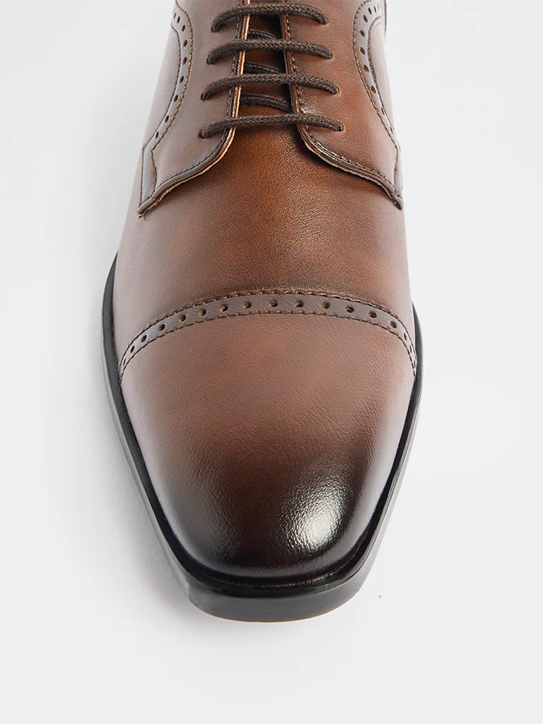 SOLEPLAY Dark Tan Oxford Shoes - Image 4